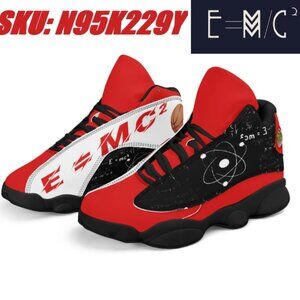 E=M/C2 Ballers Edition Men's Black PU Leather Basketball Shoes sneakers active